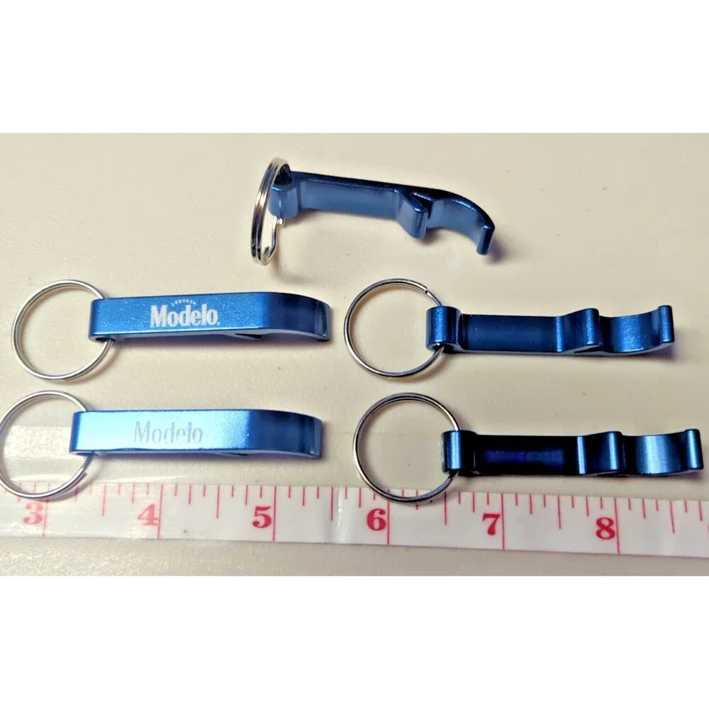 BOGO Free Modelo Especial 5‑Pack Blue Key Chain Bottle Openers, Solid Aluminum